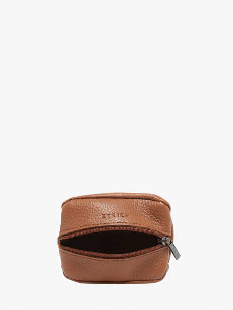 Leather Coin Purse Madras Etrier Brown madras EMAD043 other view 1